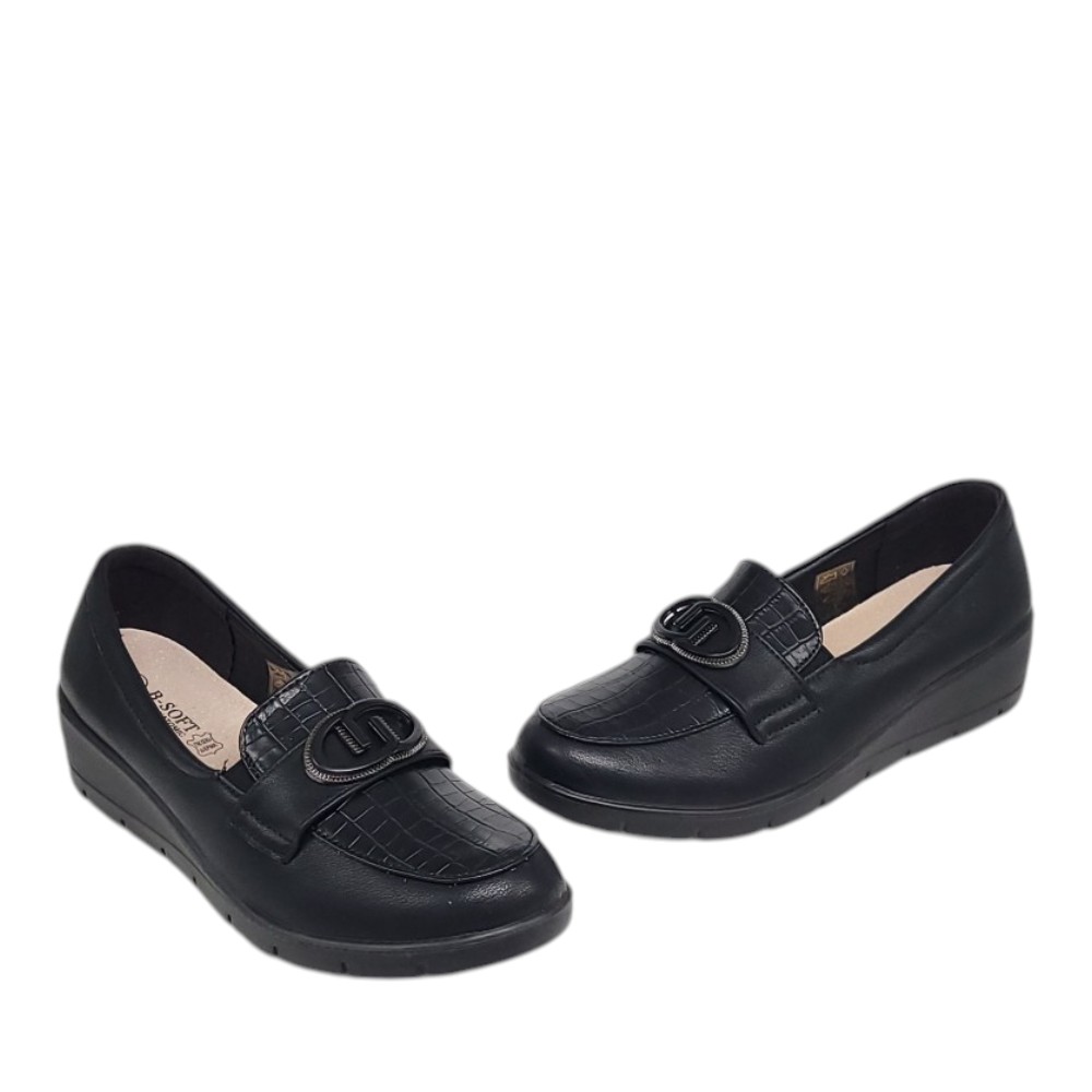 Γυναικεία loafers B-Soft 197/67-32 μαύρο - Image 3